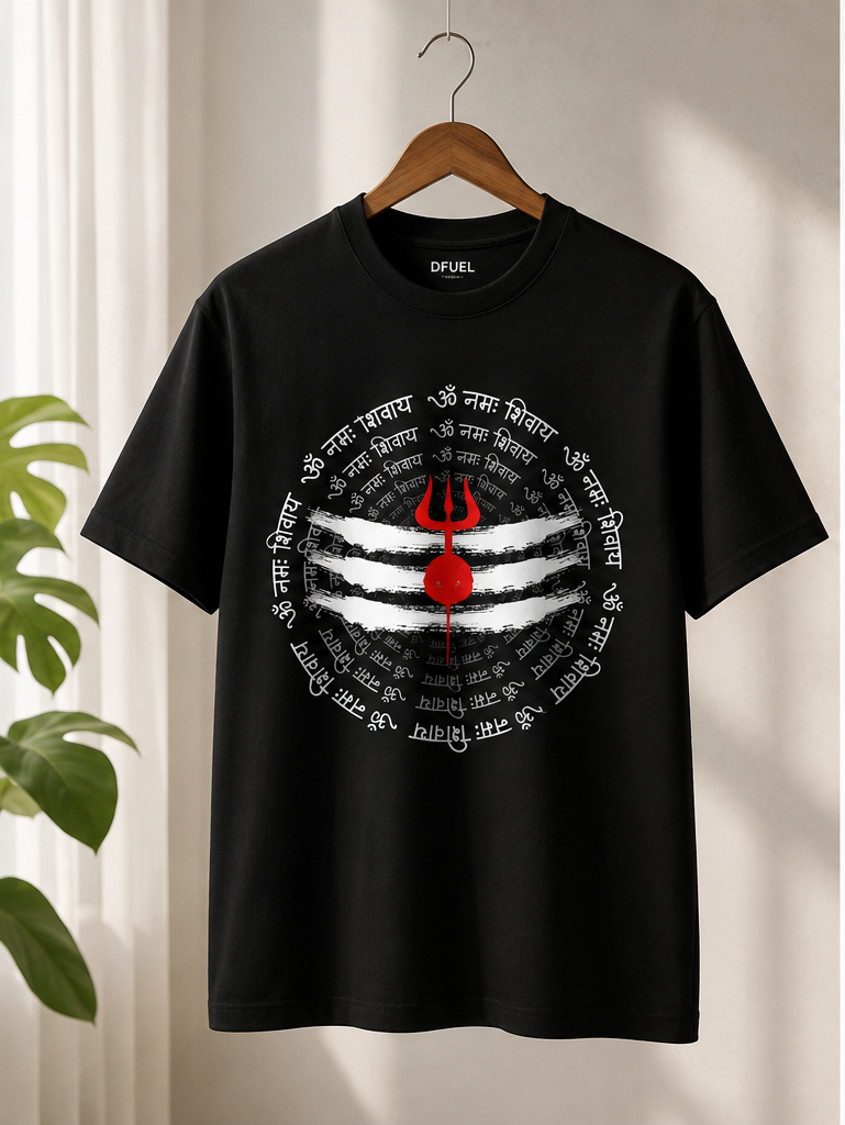 Om Namah Shivaya Trishul Graphic T-Shirt